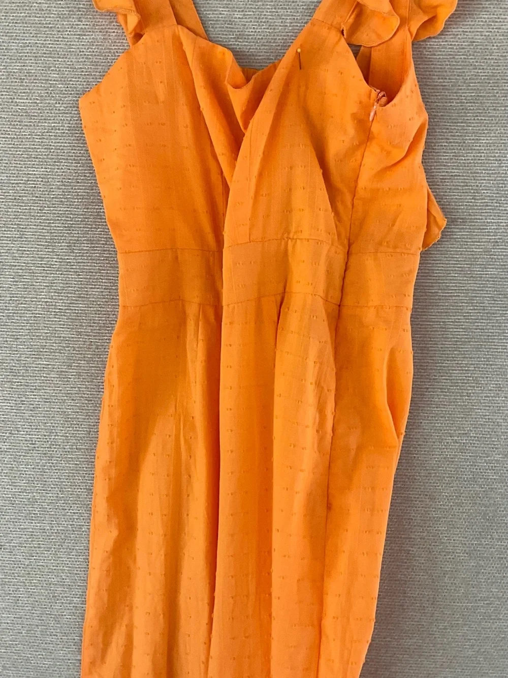 Nasty Gal Bright Orange Ruffle-Strap Wide-Leg Jumpsuit - Picture 11 of 14